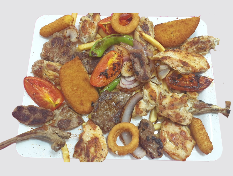 Karışık Et Tabağı (2 Kişilik)/Mixed Meat Platter (for 2 Persons)/Gemischte Fleischplatte (für 2 Personen)/Plato de carne mixta (para 2 personas)/طبق لحوم مشكلة (ل 2 أشخاص)