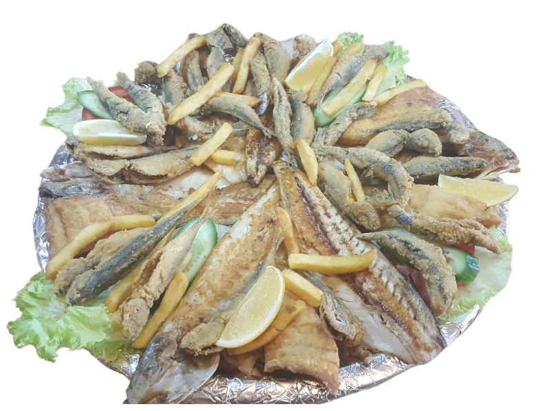 2 Kişilik Karışık Balık Tabağı/Mixed Fish Plate for Two/Gemischte Fischplatte für Zwei Personen/Plato Mixto de Pescado para Dos Personas/طبق سمك مشكل لشخصين